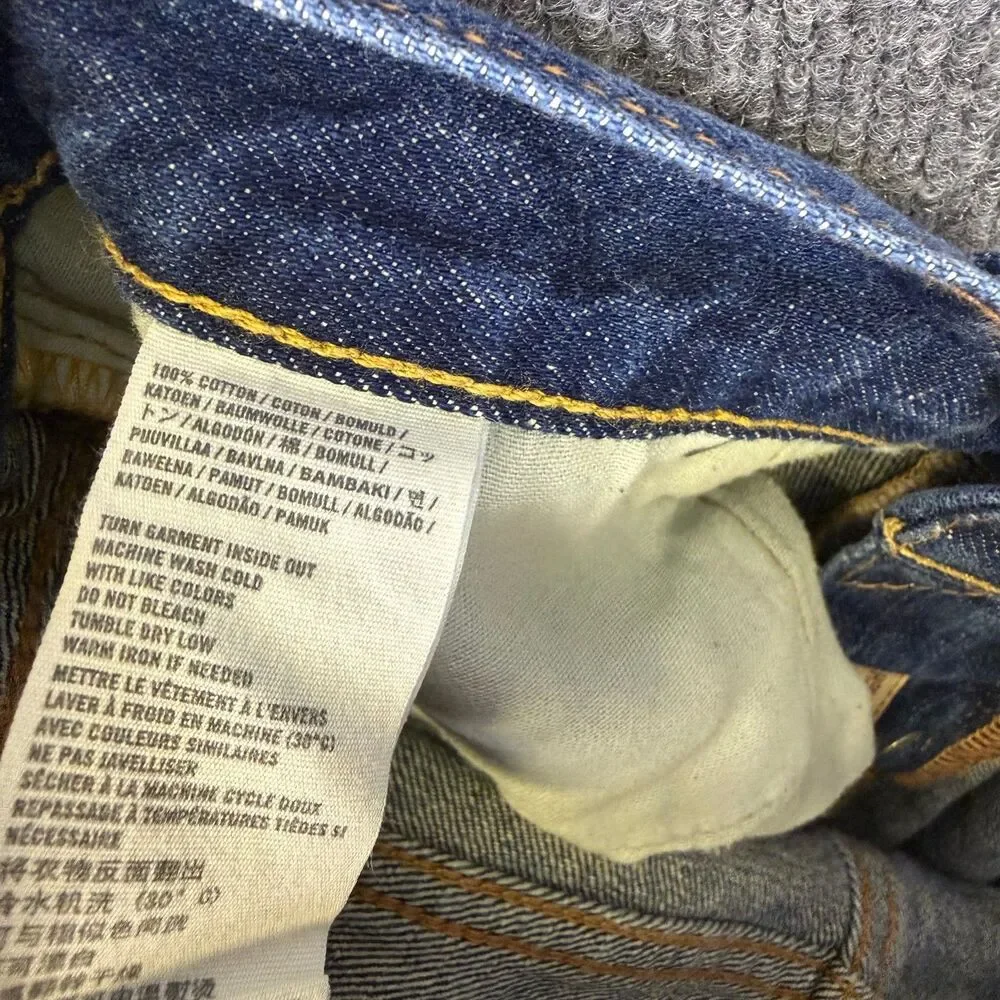 Hollister Mens Balboa Classic Straight Jeans 34x32 Distressed Ripped Button Fly